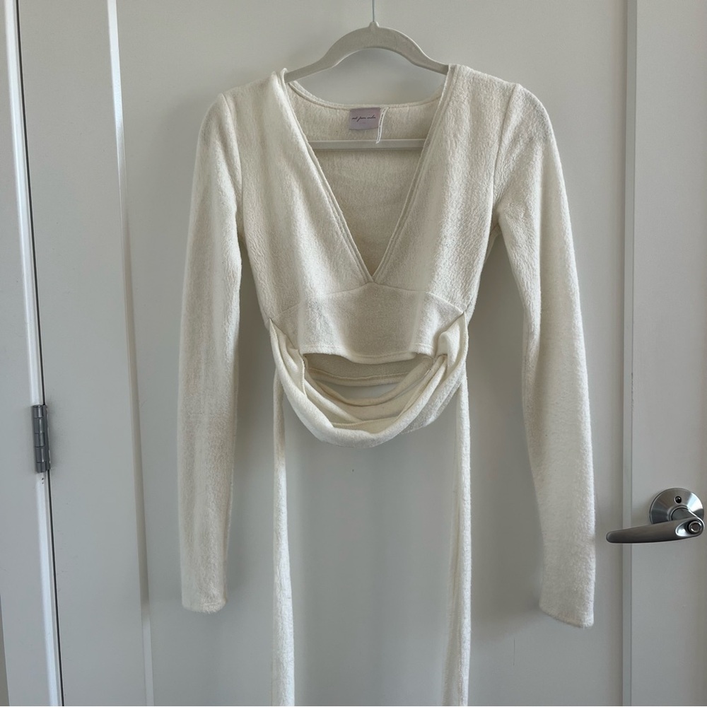 Fuzzy Cream Long Sleeve Top